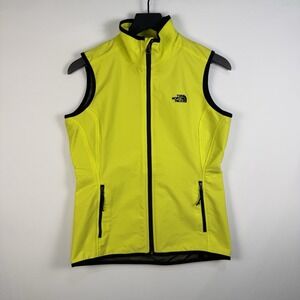 The North Face Womens Athletic Vest Medium Neon Yellow Green Sleeveless Nevado